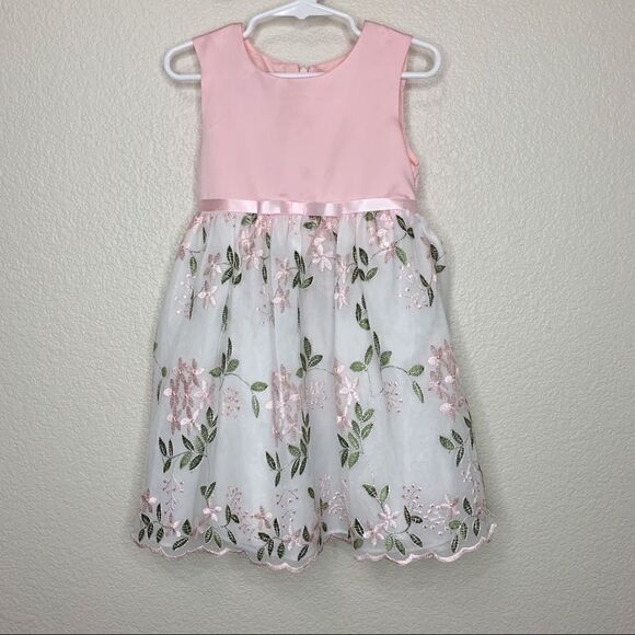 Purple Rose Toddler Size 4 Girls Floral Embroidered Dress - Picture 2 of 12